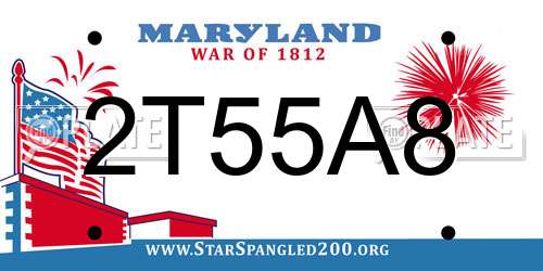2T55A8 Maryland License Plate