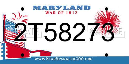 2T58273 Maryland License Plate