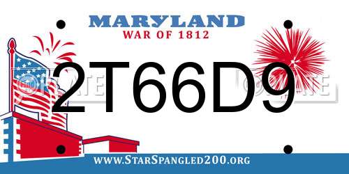 2T66D9 Maryland License Plate