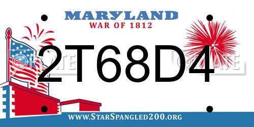 2T68D4 Maryland License Plate