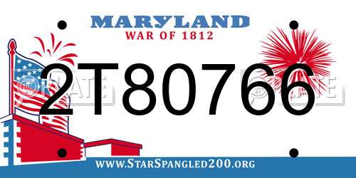 2T80766 Maryland License Plate