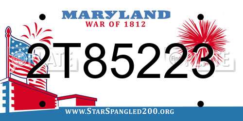 2T85223 Maryland License Plate