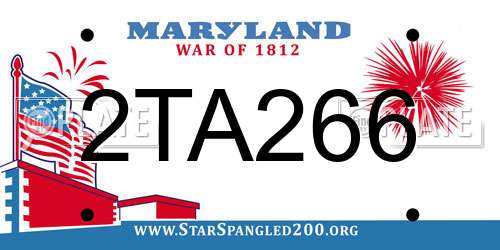 2TA266 Maryland License Plate