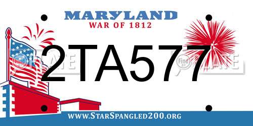 2TA577 Maryland License Plate