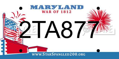 2TA877 Maryland License Plate
