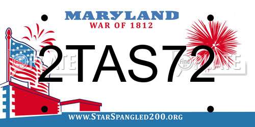 2TAS72 Maryland License Plate
