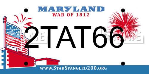 2TAT66 Maryland License Plate