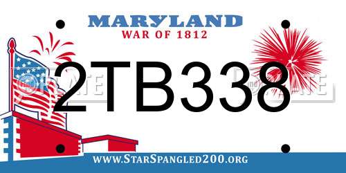 2TB338 Maryland License Plate