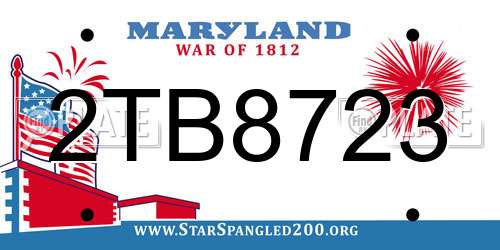 2TB8723 Maryland License Plate