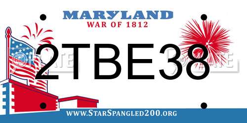 2TBE38 Maryland License Plate