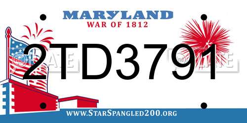 2TD3791 Maryland License Plate