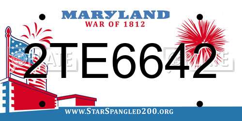 2TE6642 Maryland License Plate