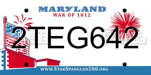 2TEG642 Maryland License Plate
