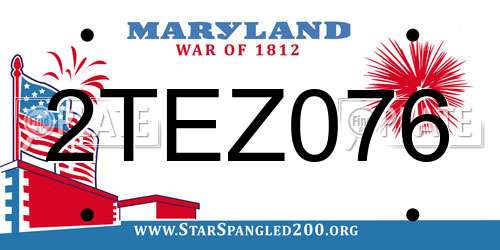 2TEZ076 Maryland License Plate
