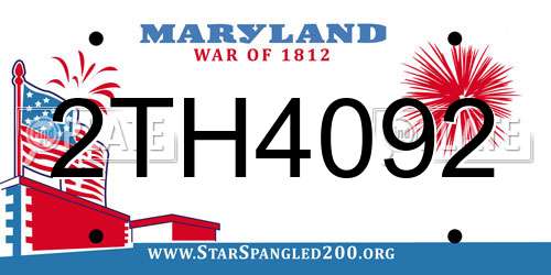 2TH4092 Maryland License Plate