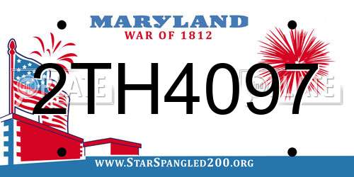 2TH4097 Maryland License Plate