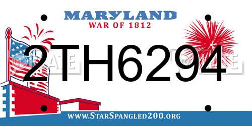 2TH6294 Maryland License Plate