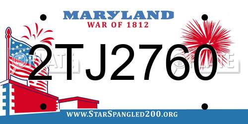2TJ2760 Maryland License Plate