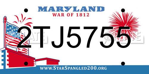 2TJ5755 Maryland License Plate