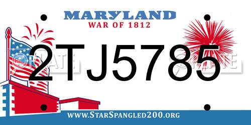 2TJ5785 Maryland License Plate