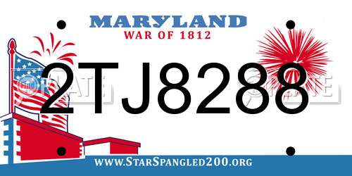2TJ8288 Maryland License Plate