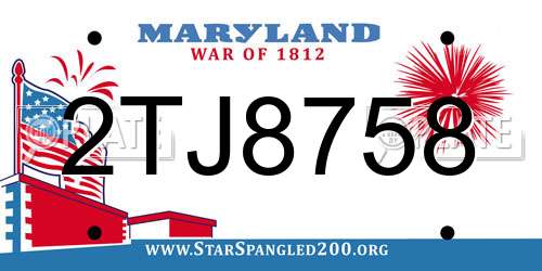 2TJ8758 Maryland License Plate