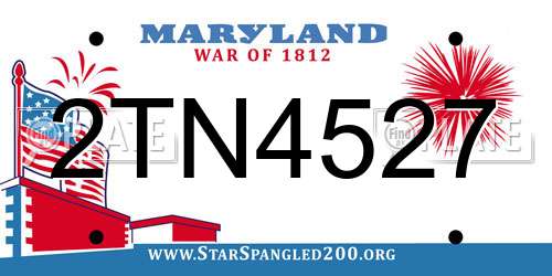 2TN4527 Maryland License Plate