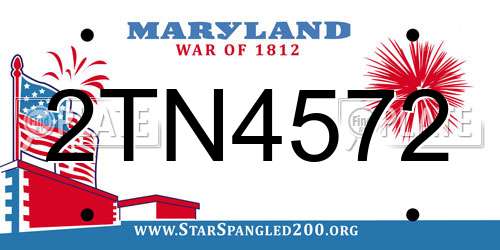 2TN4572 Maryland License Plate
