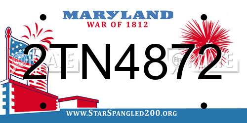 2TN4872 Maryland License Plate