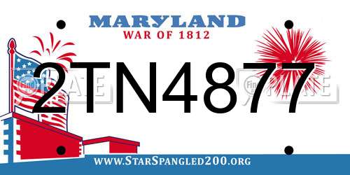 2TN4877 Maryland License Plate