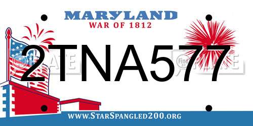 2TNA577 Maryland License Plate