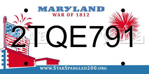 2TQE791 Maryland License Plate