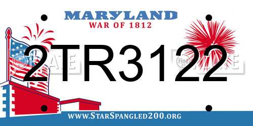 2TR3122 Maryland License Plate