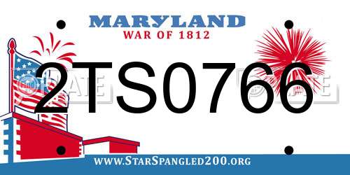 2TS0766 Maryland License Plate
