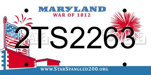 2TS2263 Maryland License Plate