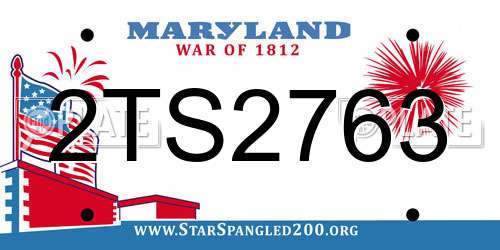 2TS2763 Maryland License Plate
