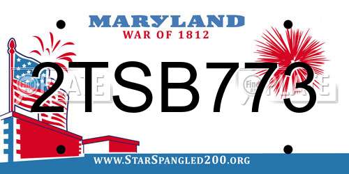 2TSB773 Maryland License Plate
