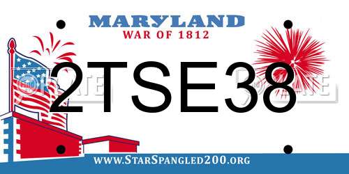 2TSE38 Maryland License Plate