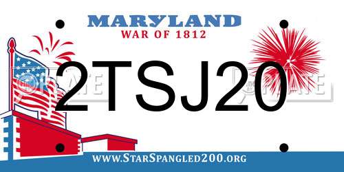 2TSJ20 Maryland License Plate
