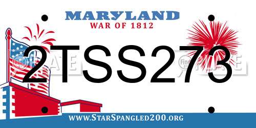 2TSS273 Maryland License Plate