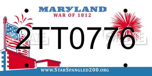 2TT0776 Maryland License Plate