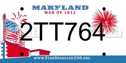 2TT764 Maryland License Plate