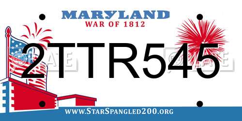 2TTR545 Maryland License Plate