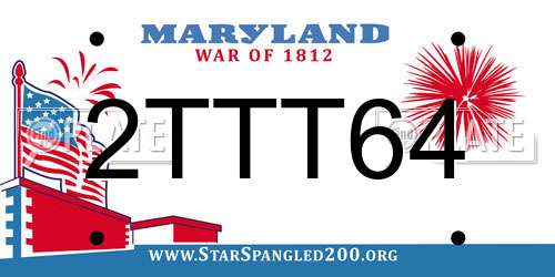 2TTT64 Maryland License Plate