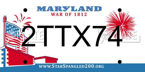 2TTX74 Maryland License Plate