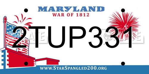 2TUP331 Maryland License Plate