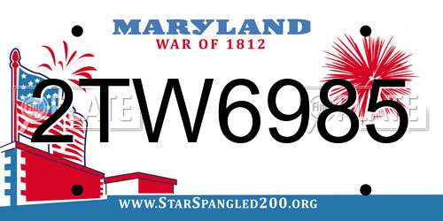 2TW6985 Maryland License Plate