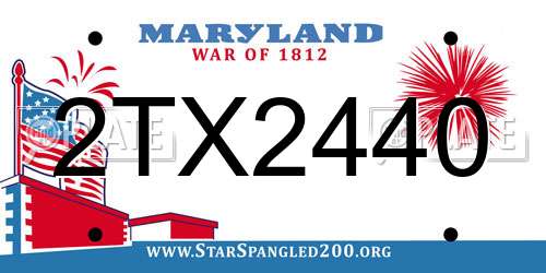 2TX2440 Maryland License Plate