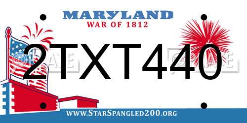 2TXT440 Maryland License Plate