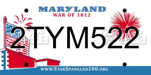 2TYM522 Maryland License Plate